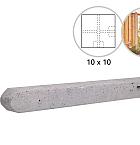 Betonpaal stampbeton 10 x 10 x 280 cm, grijs hoekpaal tbv recht scherm