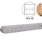 Betonpaal stampbeton 10 x 10 x 280 cm, grijs tussenpaal t.b.v. recht scherm.