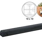 Betonpaal glad met diamantkop 10 x 10 x 280 cm, antraciet ongecoat, T-paal.