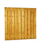 Grenen geschaafd plankenscherm 21-planks 14 mm, 179,5 x 179,5 cm, verticaal recht, groen geïmpregneerd.