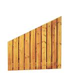 Grenen geschaafd plankenscherm 21-planks 15 mm, 180 x 180-90 cm, verticaal, aflopend, groen geïmpregneerd.