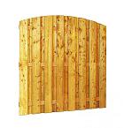 Grenen geschaafd plankenscherm 18-planks 13 mm, 180 x 164/180 cm, verticaal toog, groen geïmpregneerd.