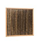 Bamboescherm van zwarte bamboestokken in douglas frame, 186 x 186 cm.
