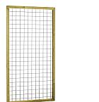 Eco gaastrellis met maas 7,5 x 7,5 cm, in grenen raamwerk 4,5 x 4,5 cm, 90 x 180 cm, groen geïmpregneerd.