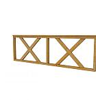 Hekwerk met kruis douglas type B, 228,5 x 73 cm, groen geïmpregneerd.