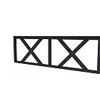 Hekwerk met kruis douglas type B, 228,5 x 73 cm, zwart geïmpregneerd.