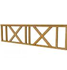 Hekwerk met kruis douglas type C, 278,5 x 73 cm, groen geïmpregneerd.