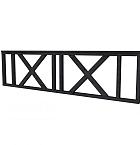 Hekwerk met kruis douglas type C, 278,5 x 73 cm, zwart geïmpregneerd.