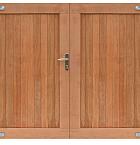 Hardhouten dubbele toegangspoort, verticaal, 300 x 180 cm. Incl. beslag.