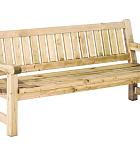 Bank Luuk, 40 mm dik, 96 x 200 x 74 cm (HxBxD), groen geïmpregneerd.