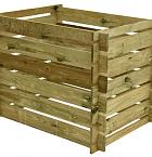 Compostsilo fijnbezaagd grenen 70 x 100 x 70 cm, groen geïmpregneerd.