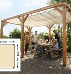 Douglas pergola houtpakket 324 x 324 cm t.b.v. schaduwdoek 290 x 300 cm, kleurloos geïmpregneerd.
