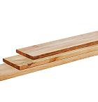 Grenen geschaafde plank 1,5 x 14 x 500 cm, groen geïmpregneerd.