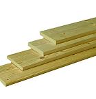 Midden-Europees vuren geschaafde plank 1,8 x 14,5 x 179,5 cm, groen geïmpregneerd.
