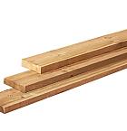 Grenen plank 1 zijde geschaafd, 1 zijde fijnbezaagd, 2,8 x 19,5 x 400 cm, groen geïmpregneerd.