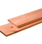 Douglas plank 1 zijde geschaafd, 1 zijde fijnbezaagd 2,8 x 24,5 x 400 cm, onbehandeld.
