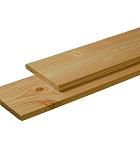 Douglas plank 1 zijde geschaafd, 1 zijde fijnbezaagd 2,8 x 19,5 x 400 cm, groen geïmpregneerd.