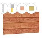 Zweeds rabat douglas enkelzijdige wand A, 178,5 x 224 cm, onbehandeld.