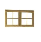 Douglas dubbel uitzetraam, 141,2 x 83,7 cm, groen geïmpregneerd.