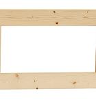Vuren vast raam met helder glas, 71,2 x 43,8 cm, kleurloos geïmpregneerd.