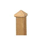 Paalornament piramide 9 x 9 cm hout.