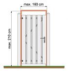 Tuindeurkozijn douglas met aanslaglat, max 160 cm breed