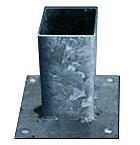 Vloerpaalhouder verzinkt 9 x 9 cm.