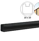 Betonpaal glad met vellingkant, v.z.v. sleuf, 10 x 10 x 270 cm, antraciet, ongecoat, eindpaal.