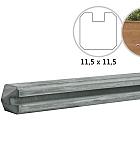 Betonpaal met sleuf en diamant kop tbv schutting 11,5 x 11,5 x 278 cm, grijs eindpaal, ongecoat