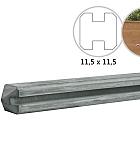 Betonpaal met sleuf en diamant kop tbv schutting 11,5 x 11,5 x 278 cm, grijs tussenpaal, ongecoat