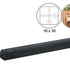 Betonpaal glad met diamantkop 10 x 10 x 280 cm, antraciet ongecoat, hoekpaal.
