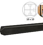 Betonpaal met diamantkop t.b.v. betonplaten met motief 10 x 10 x 275 cm, antraciet gecoat t-paal.