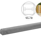 Betonpaal glad met diamantkop 10 x 10 x 190 cm, grijs ongecoat, tussenpaal tbv scherm 90 cm hoog