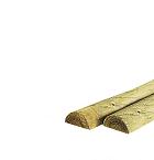 Halfronde regel twee zijden haaks gekort, Ø 7 x 250 cm, groen geïmpregneerd.