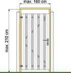 Tuindeurkozijn geschaafd grenen met aanslaglat, max 160 cm breed, groen geïmpregneerd
