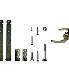 Klinkstel met hengen en duimen, tbv houten deuren