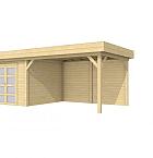 Vuren Topvision Bosuil, 300 x 300 en luifel 400 cm, kleurloos geïmpregneerd.