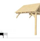 Buitenverblijf met zadeldak Excellent Modulair, vuren, tussenstuk XXL/B, 243x399 cm, kleurloos geïmpregneerd.