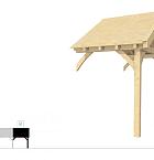 Buitenverblijf met zadeldak Excellent Modulair, vuren, rechterdeel XXL/A, 193x399 cm, onbehandeld.