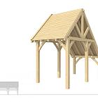 Buitenverblijf kapschuur Excellent Modulair, vuren, linkerdeel XXL/A, 207x399 cm, kleurloos geïmpregneerd.