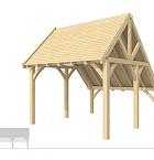 Buitenverblijf kapschuur Excellent Modulair, vuren, linkerdeel XXL/D, 357x399 cm, onbehandeld.