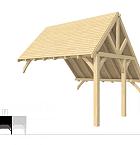 Buitenverblijf kapschuur Excellent Modulair, vuren, tussenstuk XXL/E, 385x399 cm, onbehandeld.