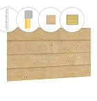 Zweeds rabat vuren enkelzijdige voorwand C, 278,5 x 285 cm, onbehandeld.