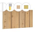 Banddeel vuren enkelzijdige wand B, 228,5 x 224 cm, onbehandeld.