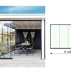 Glazen schuifwand D, 328,5 x 224 cm.