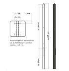 Lichtgewicht betonpaal met diamantkop ongecoat 8,5x8,5x275 cm, tussenpaal, antraciet.