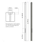 Lichtgewicht betonpaal met diamantkop ongecoat 8,5x8,5x275 cm, eindpaal, grijs.