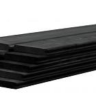 Douglas plankenscherm blokhutprofiel inclusief afdekkap 187 x 224 cm, zwart gedompeld.