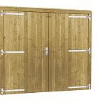 Douglas dubbele deur inclusief kozijn extra breed en hoog, 255 x 209 cm, groen geïmpregneerd.