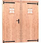 Douglas dubbele 1-ruits deur inclusief kozijn, 168 x 201 cm, kleurloos geïmpregneerd.